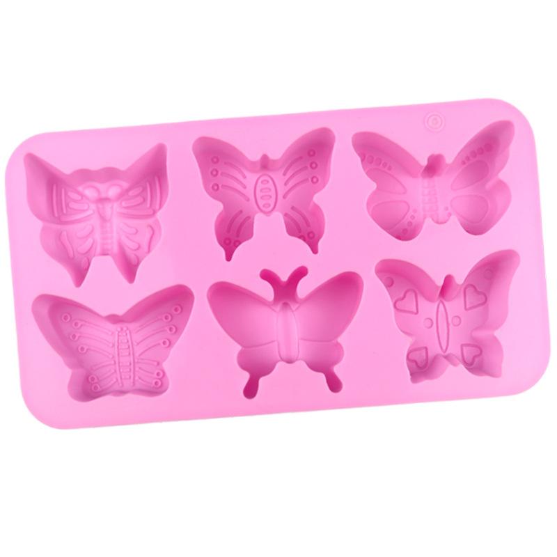 

Butterfly Silicone Mold Animal Chocolate Candy Ice Cube Tray Cake Decoration Tools Cupcake Topper Soap Wax Melts Kitchen Baking рожевий