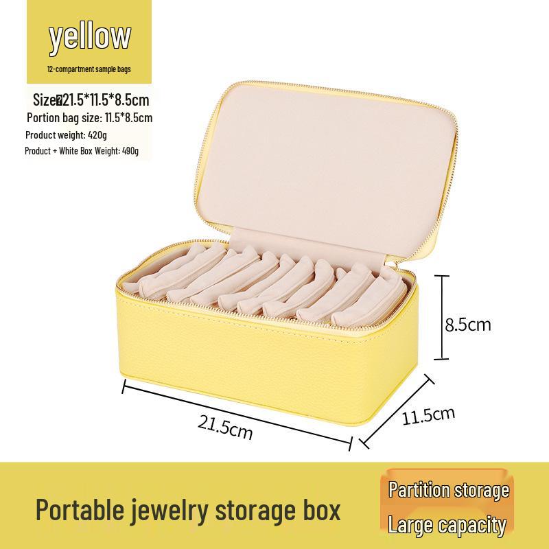 Custom Portable Travel Jewelry Storage Box - 12-Compartment Organizer for Earrings & Studs