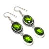 Natural Peridot Gemstone Handmade 925 Sterling Silver Jewelry Earring 2.29" AE-11881