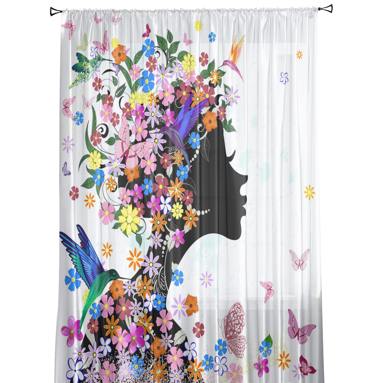 Фэнтези Женщина Бабочка Цвет Цветок Тюль Шторы Для Украшения Гостиной Современные — фото 2