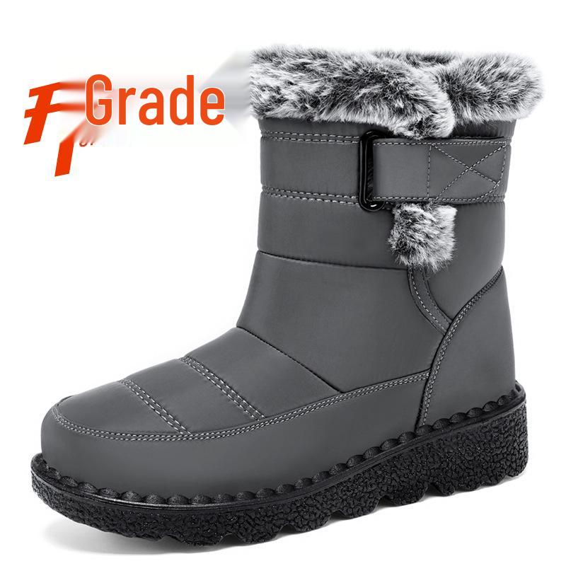 Women's Fleece-Lined Snow Boots - Plus Size, Polyurethane, Long Tube, Warm, and Cold-Proof