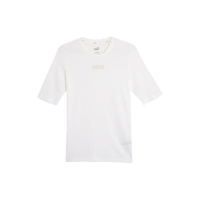 Modernes Basics-T-Shirt Rundhals-Pullover Atmungsaktiv Lässiges Kurzarm-T-Shirt Damen Oberteile Weiß 845602-02