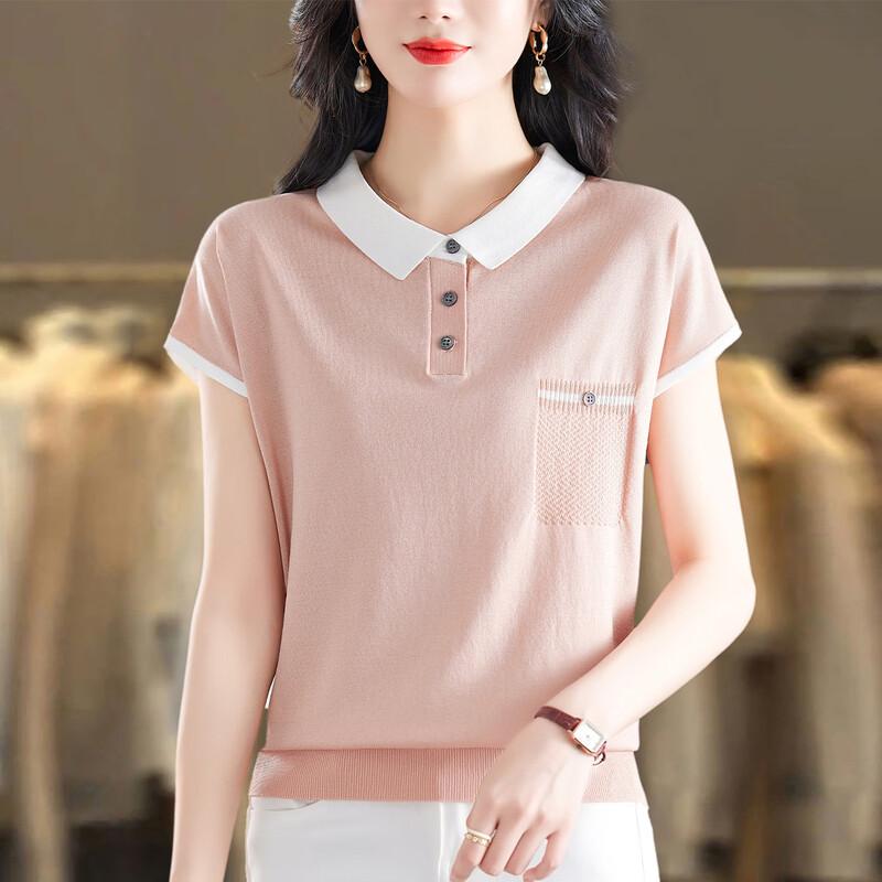 SNOWFLYING Women s Color-block Peter Pan Collar Knit Top M