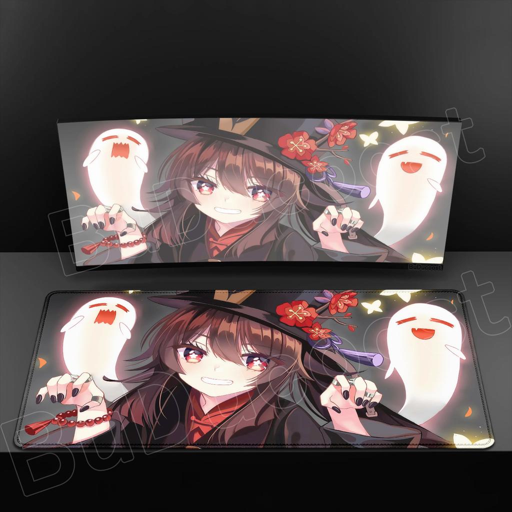 HD-Druck Genshin Impact Hu Tao Mauspads Computer Verriegelungskante Rutschfestes Gummi-Mauspad XXL Tastatur Anime Süßes Mädchen Schreibtischunterlage