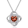 Blue Heart Crystal Pendant Necklace for Women, Interwoven Star Design Necklace, Romantic Sparkling Jewelry Gift