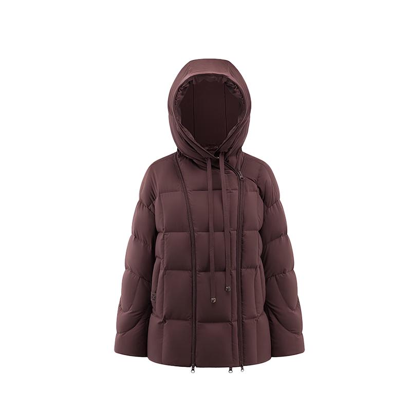 Aolaiyi Women s Short Hooded Puffer Down Jacket M
