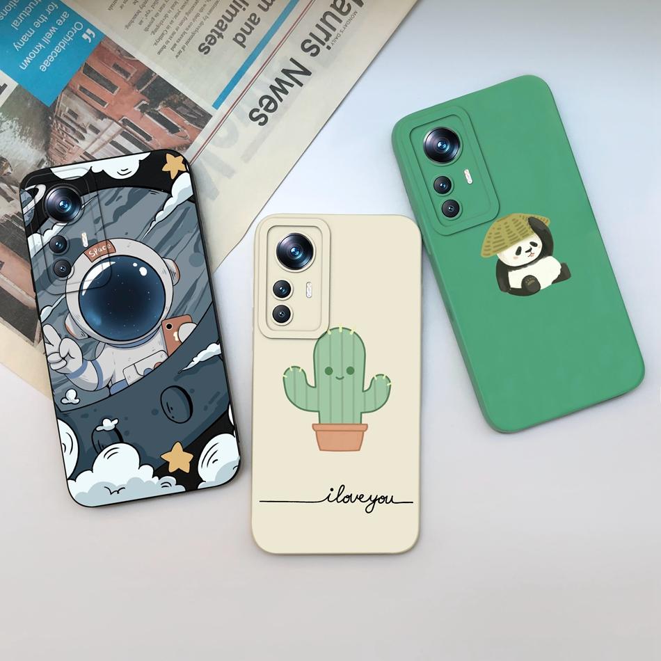 Case For Xiaomi 12 Pro Lite Ultra Cute Flower Astronaut Soft Liquid Silicone Anti Drop Phone Back Cover For Xiaomi12 Funda Capa