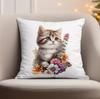 Cute Kitten Printed Watercolor Pillowcase Home Living Room Sofa Cushion Pillowcase