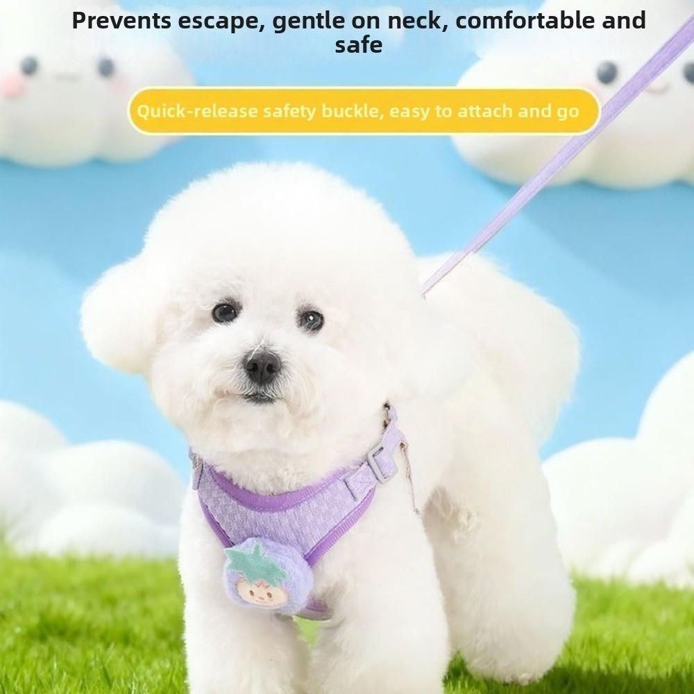 Adjustable Dog Vest Harness Breathable Pet Walking Leash Cute Cat Traction Rope  Daily Walking