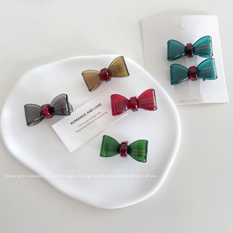 Girly Heart High-End Acetate Bow Hair Clips