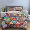 Colorful Mandala Triangle Art Decor Soft Skin-Friendly Bedding Set Includes 1 Duvet Cover And 2 Pillowcase Gift