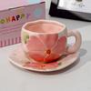 Creative Cute Flower Ceramic Coffee Mug Simple Couple Mug Exquisite Afternoon Tea Dessert Cup Office Mug Birthday Gift Art Decor