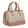 COACH Rowan 18 brand logo zipper closure, artificial leather, crossbody shoulder handbag, small size, women's milk tea color