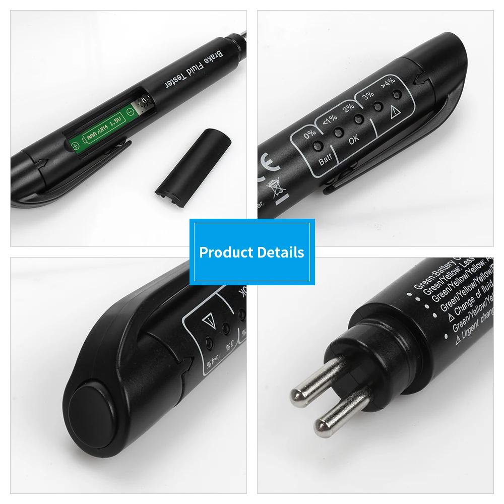 Auto Liquid Testing Brake Fluid Tester Pen For DOT3/DOT4 LED Accurate Brake Oil Test Quality Check Automotivo Car Accessories