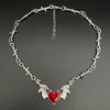 Aesthetic Goth Devil Heart Barbed Wire Choker Necklace Punk Hip Hop Daily Jewelry Y2K Vampire Little Thorns Chain Choker Gift