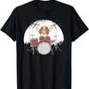 Drummer Drums T Shirt Rock Dog Punk Snare Gift Girly
