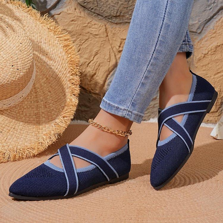 Summer Pointed Elegant Comfortable and Casual Shoes able Style Sexy Mesh Breathable Flat Shoes 39