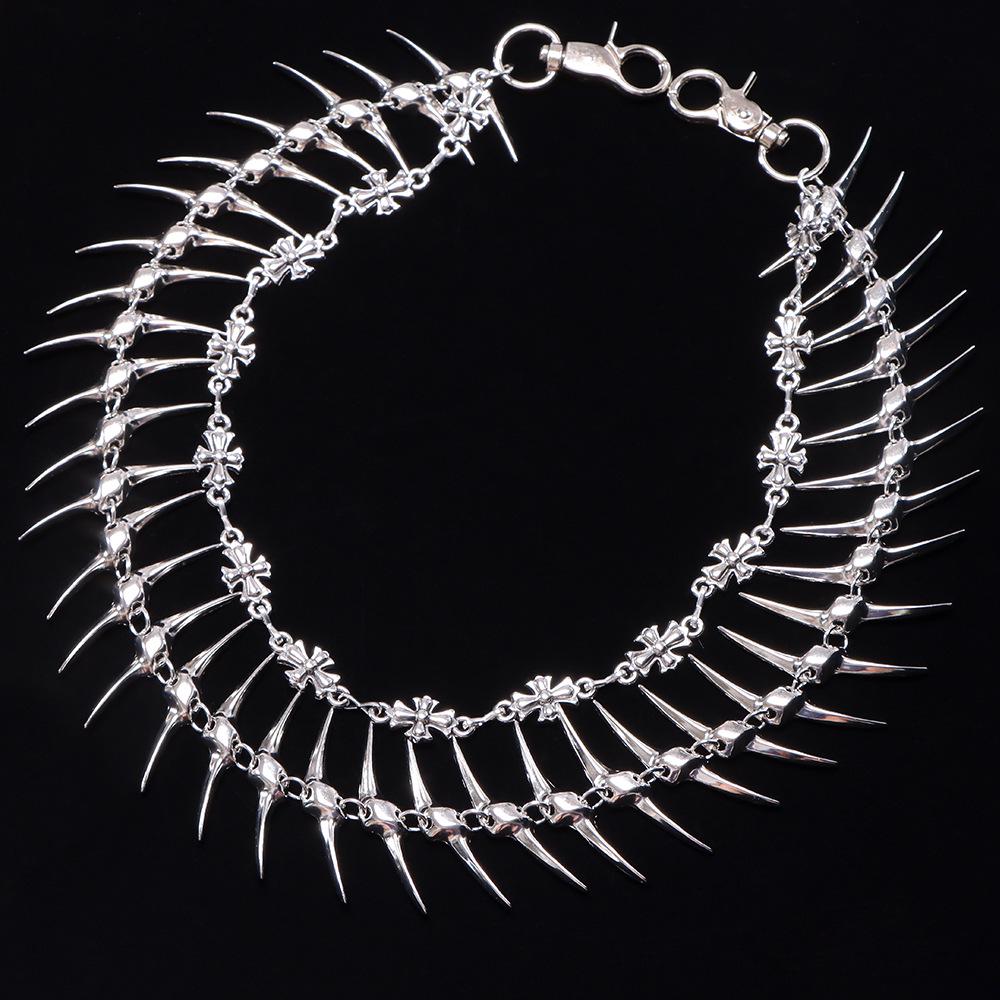 European & American Punk Fishbone Spikes Cross Waist Chain Pants Accessory