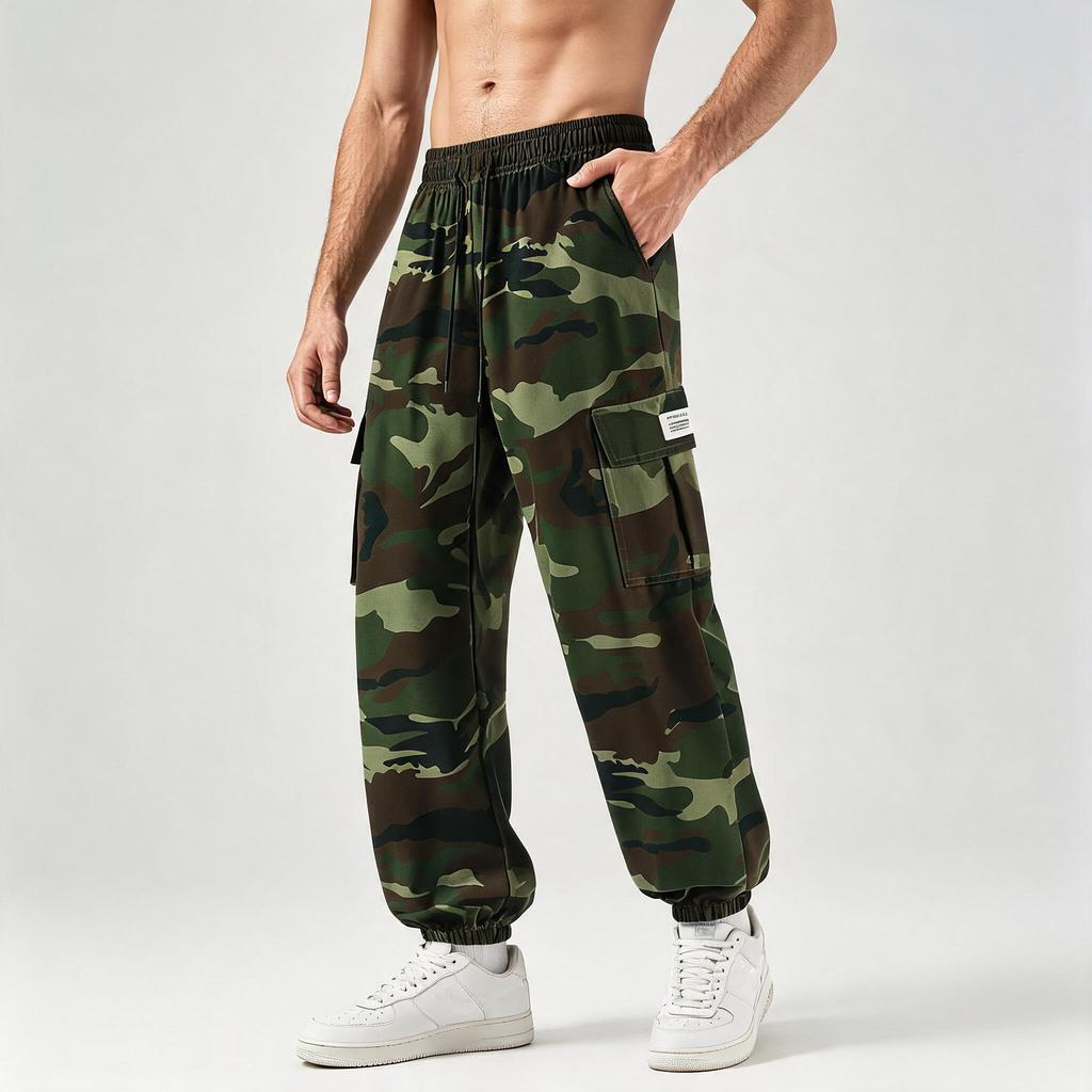 Men's Cargo Jogger Pants Lightweight Outdoor Workwear Multi Pocket Utility Tapered Bottom Casual Trousers for Summer Sports