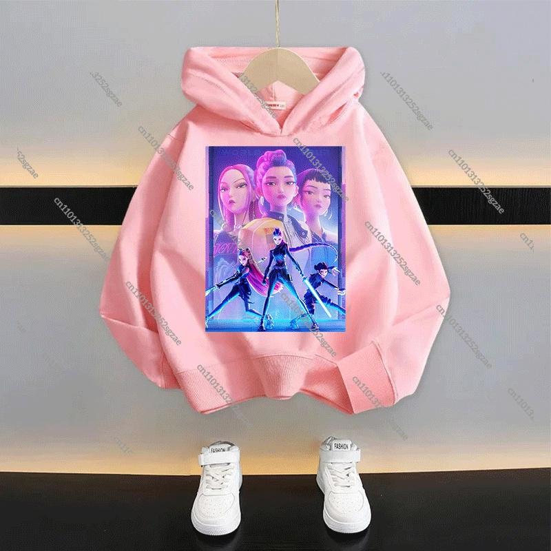 KPop Lovci démonů Dětská kreslená mikina s kapucí 2025: Stylový unisex pulovr pro kluky a holky, ležérní mikina v novém stylu