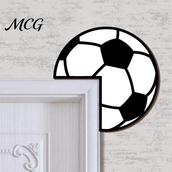 Basketball Door Frame Sticker Sticker, Sports Corner Protector, Football Baseball Rugby Self-Adhesive Themed Protector Sign for Fans Boys Rooms