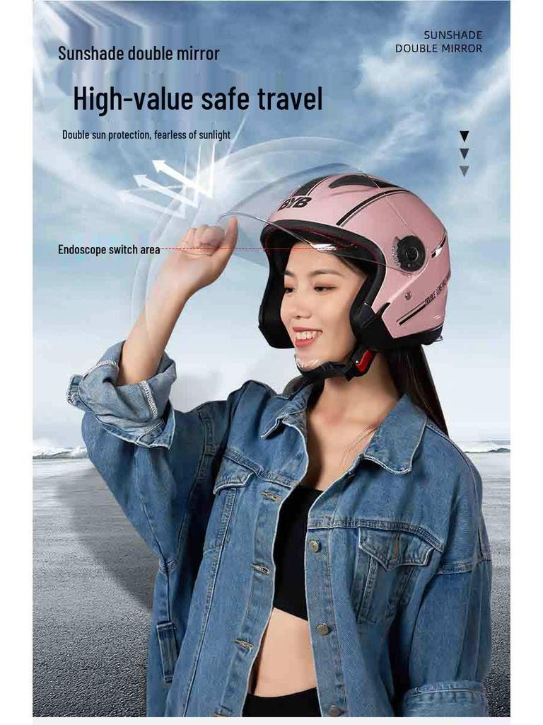 Dual-Lens Anti-Fog Motorcycle & Electric Vehicle Helmet