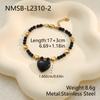 NIMAI 18K PVD Gold Stainless Steel Beaded Jewelry Set Natural Stone Heart Pendant Necklace Bracelet Set Women Factory