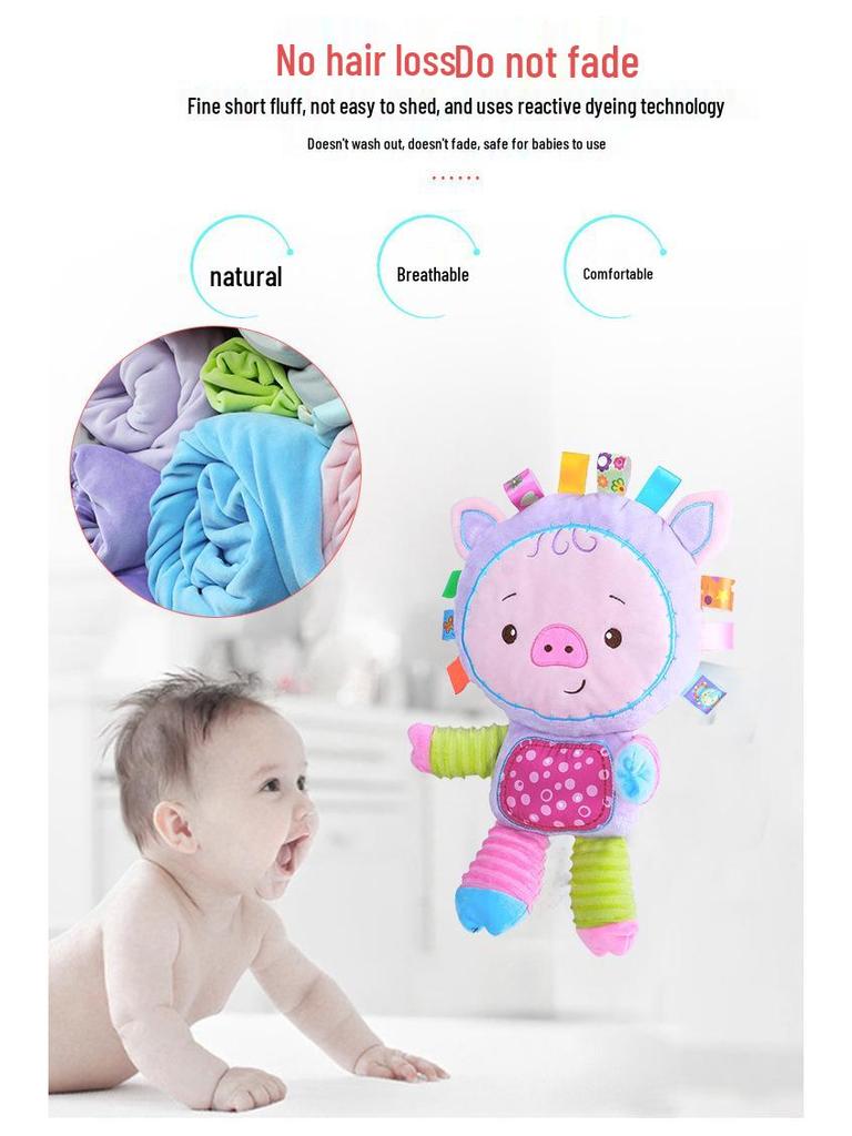 Happy Monkey Baby Plush Rattle - Soft Soothing Toy for Newborns