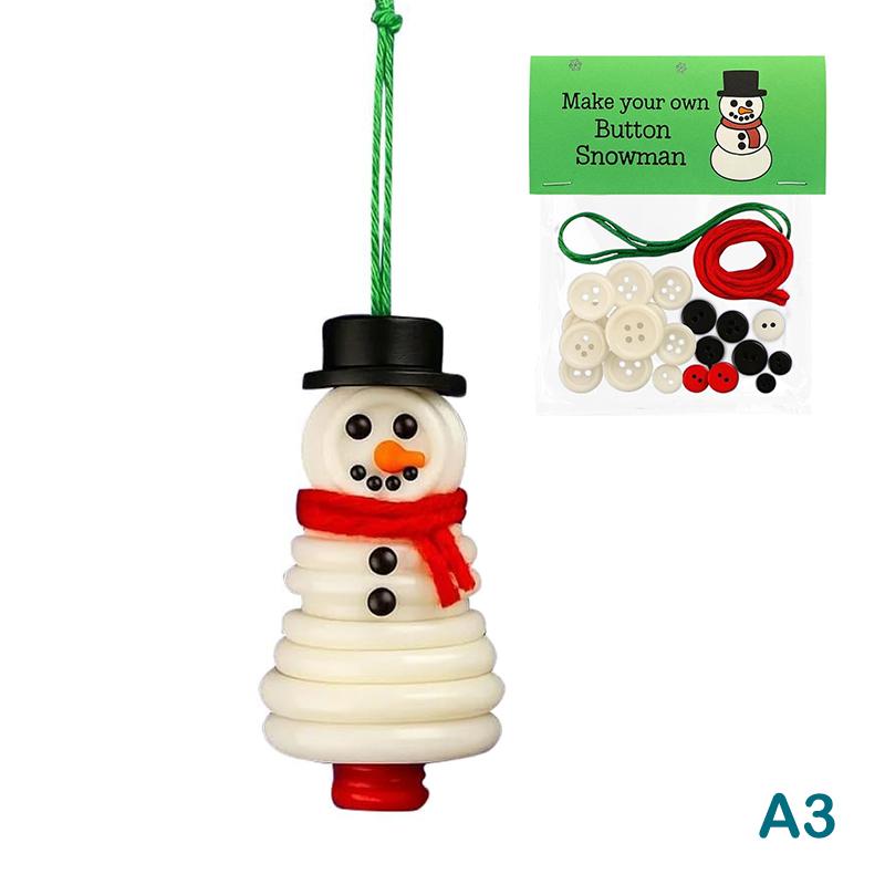 Diy Button Snowman & Angel Button Christmas Ornament Making Kit For Indoor/Outdoor Xmas Tree, Window & Party Decorations