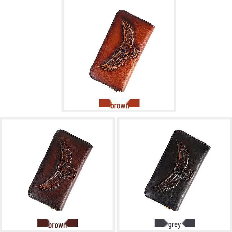 Unisex Genuine Leather Cowhide Wallet with Large Capacity Card Slots and Mobile Phone Pocket