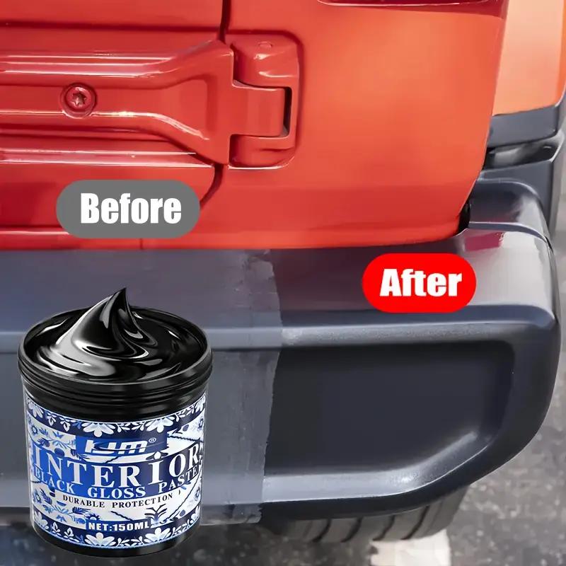 Black Plastic Restoration Cream 150ml - Renews Dashboards, Tires, and Trim Strips, Enhances Brightness and Prevents Dulling