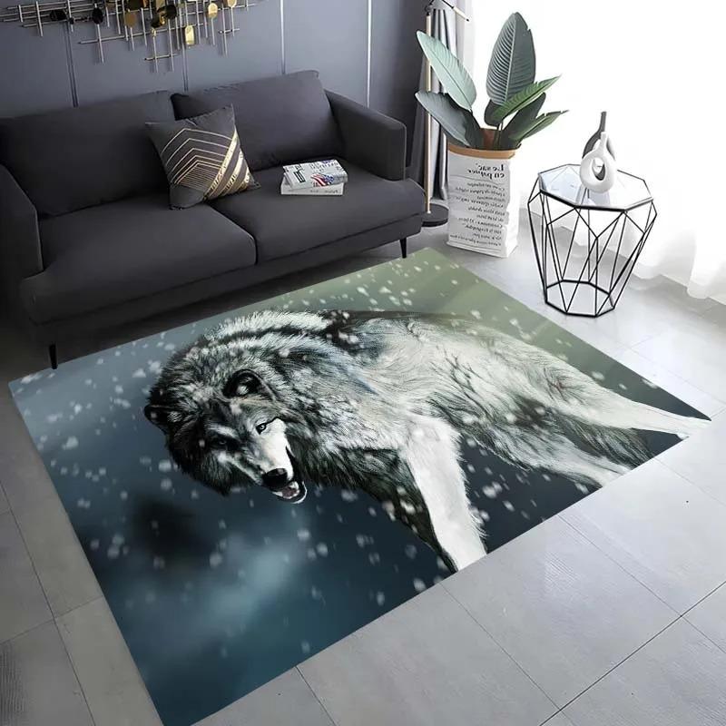 Snow Wolf Pattern Floor Mat Door Decoration Home Living Room Floor Mat