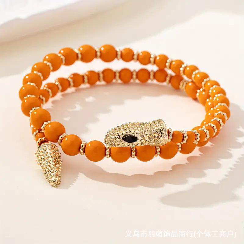 Black Snake Beaded Neck Chain Niche Design High-end Necklace Cold Sweet Wind Jewelry Snake Necklace