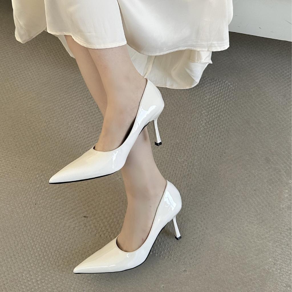Spring New Pointed French with Skirt Thin Heel High Heel European and American Fashion Bag Head Women's Shoes Women's Single Shoes