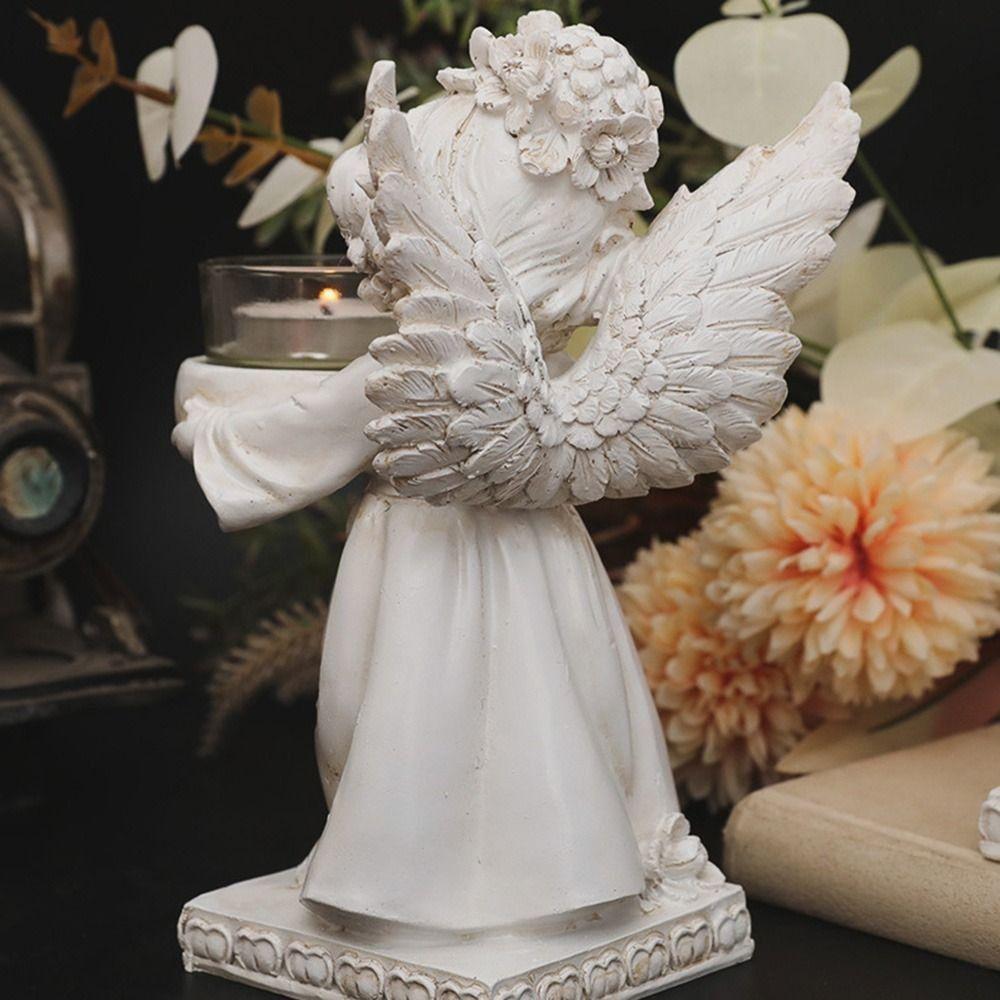 Resin Resin Angel Ornament Nordic Angel Display Holder Elegant Angel Candle Holder Home Decor