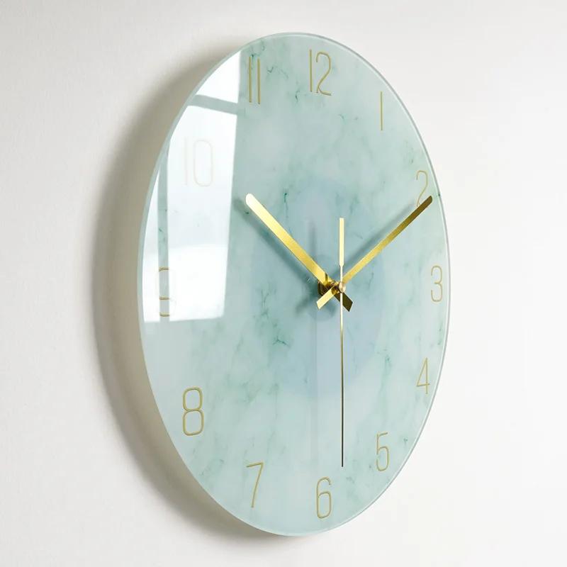 

Luxury Silent Wall Clock Living Room Glass Clocks Wall Home Decor Creative Modern Big Wall Watch Kitchen Clock Duvar Saati Gift 12 inch