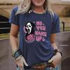 Halloween Women's Ghost Pattern Casual Summer T-Shirt