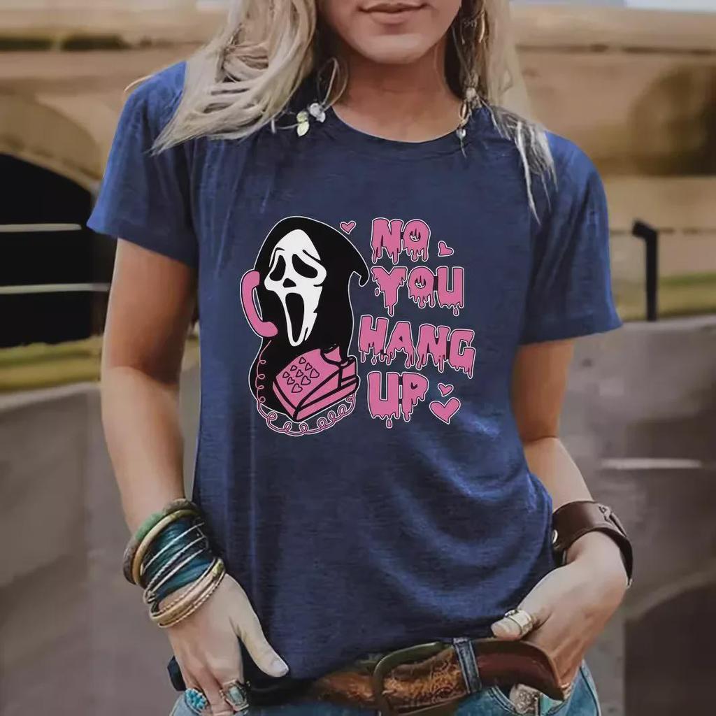 Halloween Women's Ghost Pattern Casual Summer T-Shirt