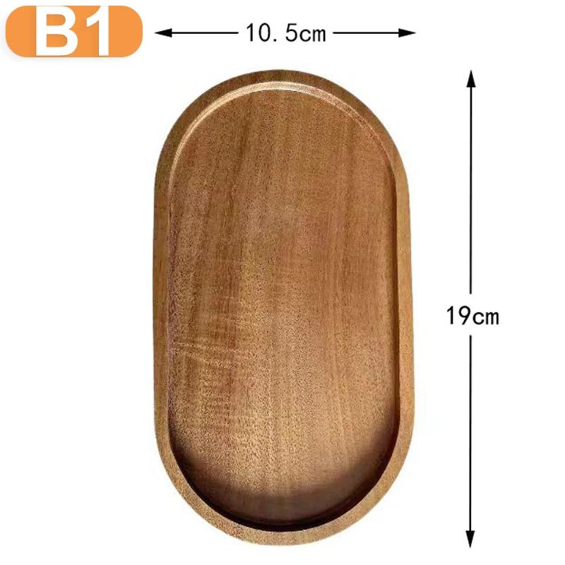 Tableware Solid Wood Food Tray Round Rectangle Dessert Plate Japanese-style Wooden Snack Fruit Tea Saucer Pallet Kitchen Supply