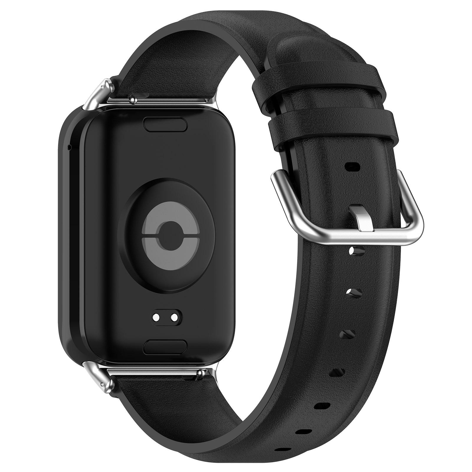 

Genuine Cow Leather Watch Band for Xiaomi Smart Band 8 Pro,Replacement Straps with Connector Black