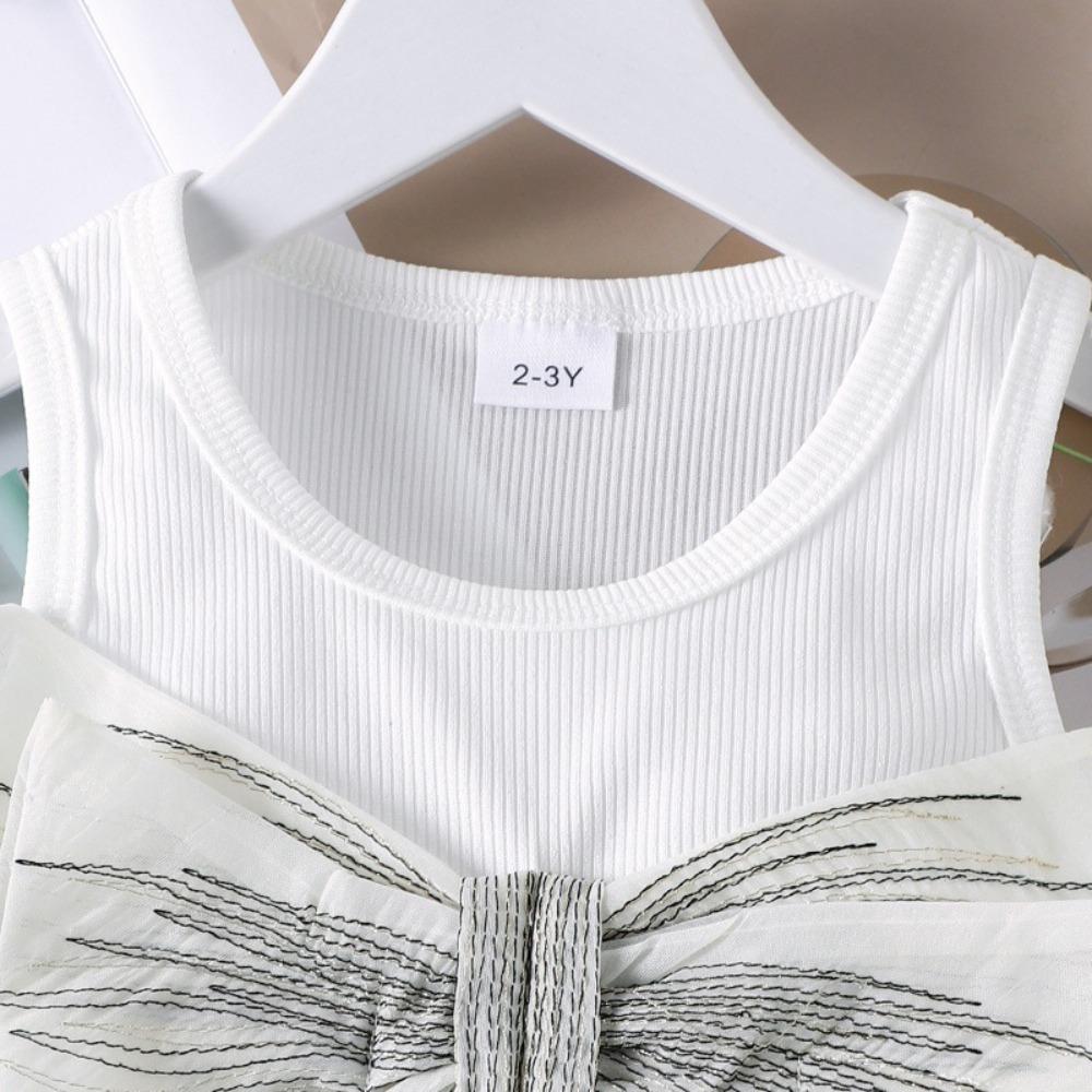 Dětské oblečení 6M-7Y Dívčí bílá košile s mašlí + černá dortová sukně Set Dětský kojenecký sukňový set