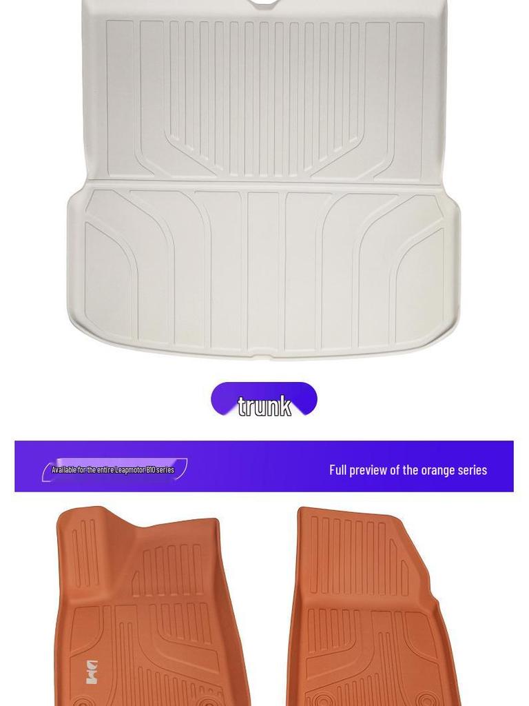 Eco-Friendly TPE Trunk and Seat Back Mats for 25 Leapmotor B10 Models