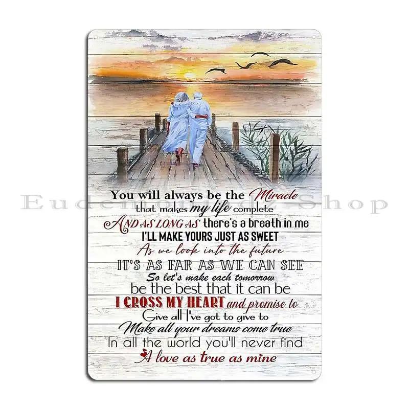 To My Wife Love Husband To My Husband In Heaven I Was Supposed To Spend The Rest Of My Life With You Metal Tin Sign Poster