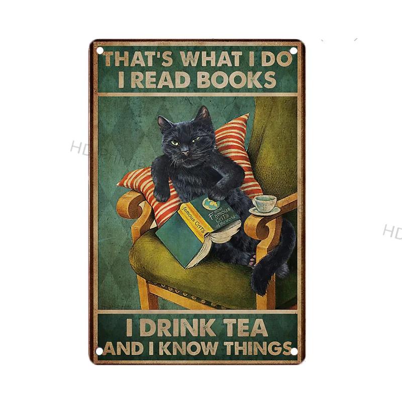 Black Cat Vintage Metal Sign Metal Retro Tin Plaque Poster For Bedroom Living Room Pet Shop Wall Decor Pin Up Funny Cat Plate