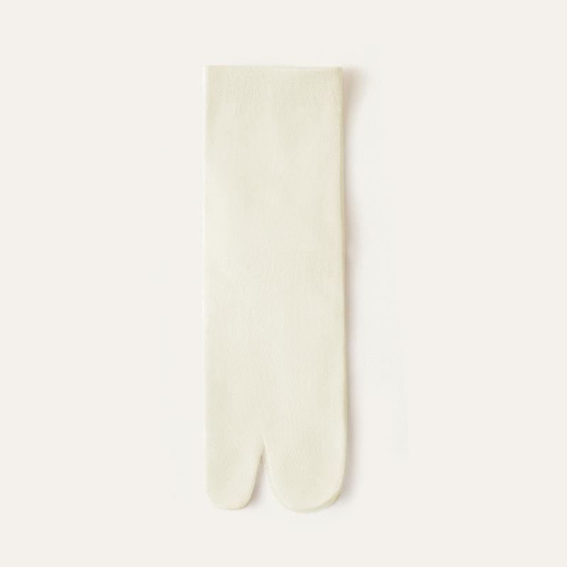 Damskie japońskie bawełniane skarpetki z rozcięciem na palcach – antypoślizgowe skarpetki do połowy łydki na wiosnę i jesień