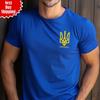 Ukraine Trident Flag Army T Shirt Zelenskyy Emblem Printed Ukrainian Army T Top