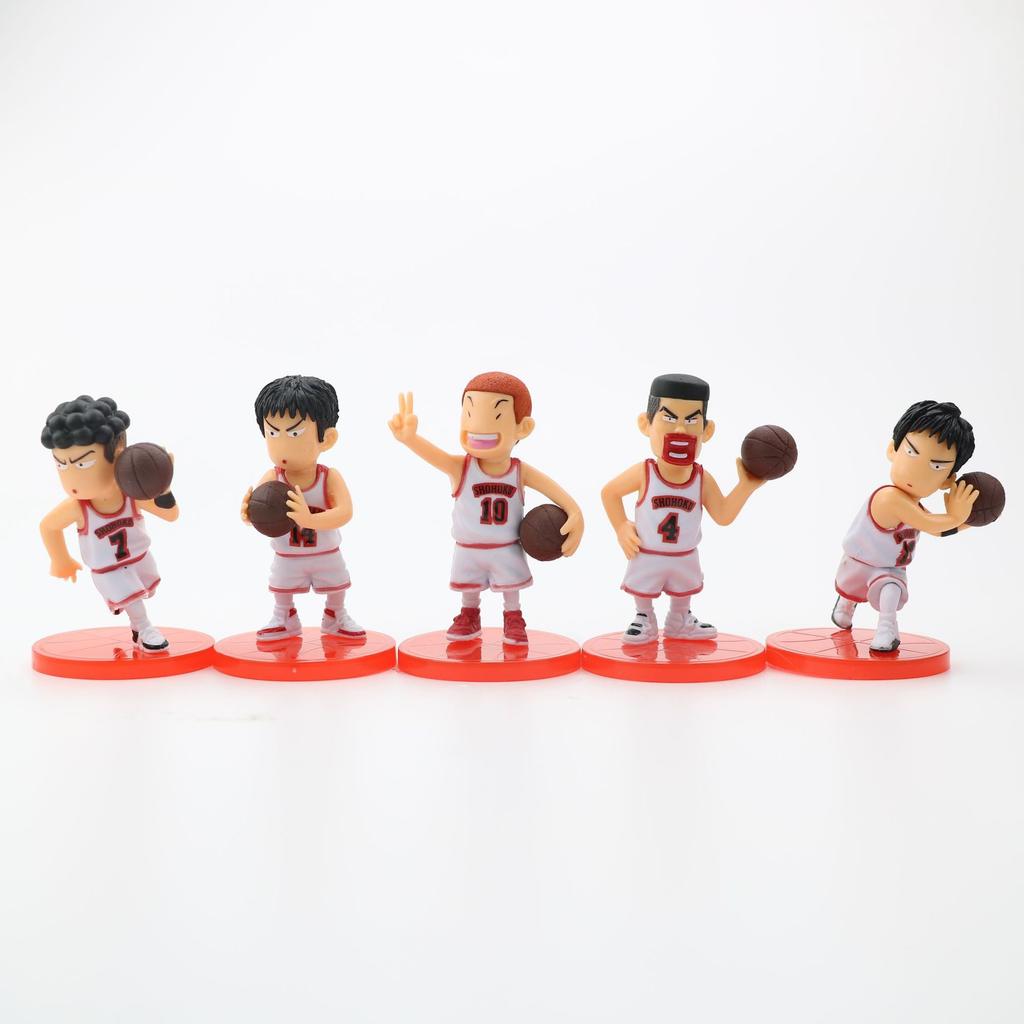 Basketball Q Edition Five Piece Set Sakuragi Hanamichi Ryukawa Maple Shobei Basketball Team Doll Handmade Ornament Decoration