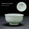 Celadon Ceramic Tea Tasting Set with Koi Fish Design and Custom Logo