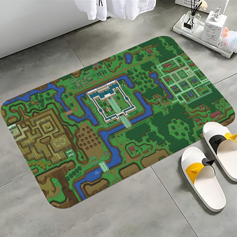 Zelda map Floor Mat Bathroom Mat Kids Room Bedroom Decoration Balcony Anti-Slip Doormat Living Room Welcome Rug