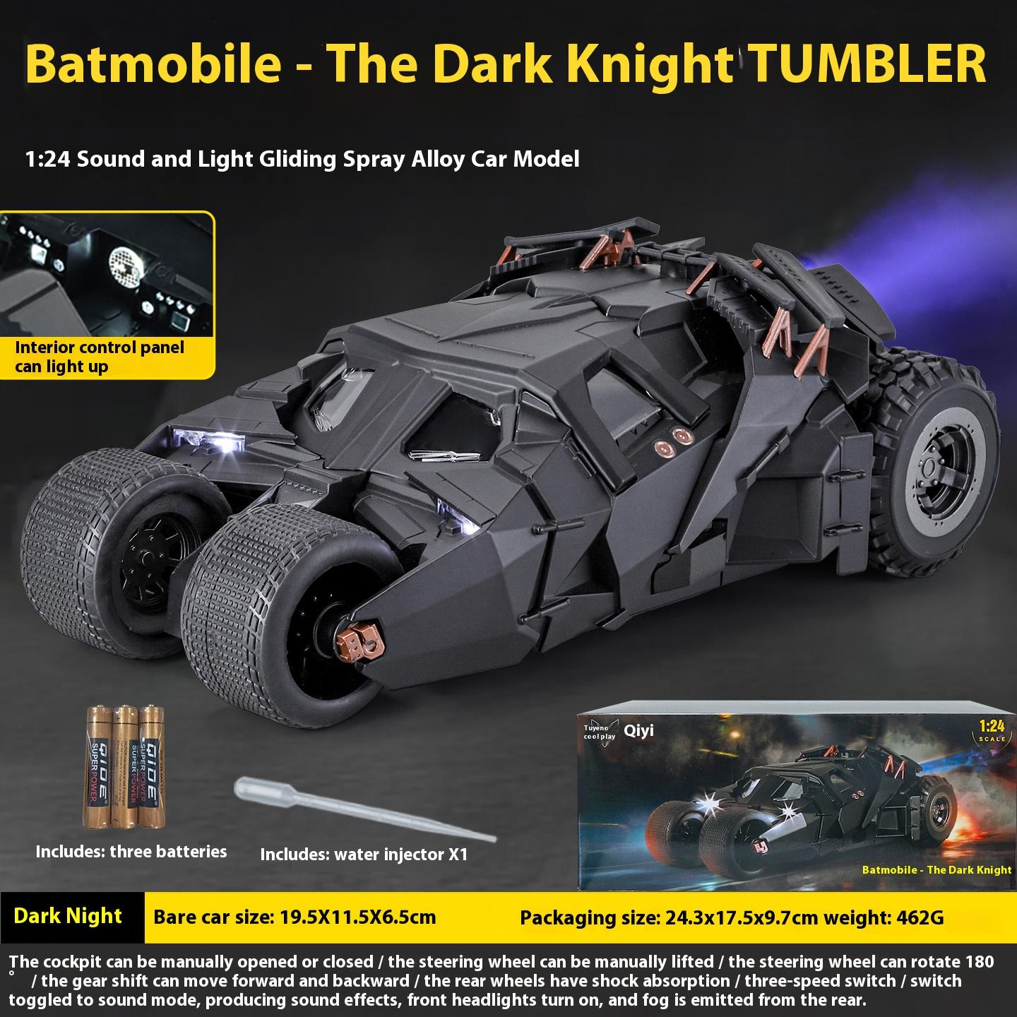 

1:24 Dark Knight cool Batmobile alloy model, exquisite desktop ornaments, best collection for car model enthusiasts